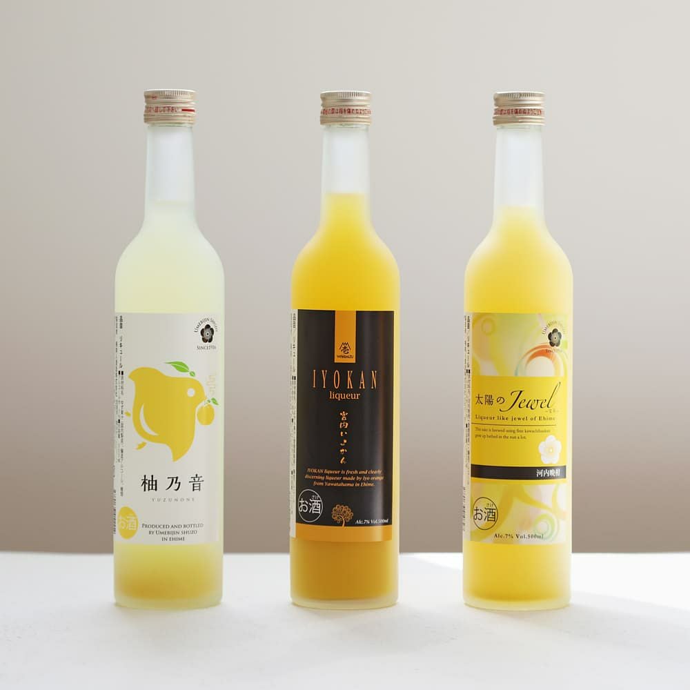 いよかんのお酒 500ml・河内晩柑のお酒 500ml・柚子のお酒 500mlセット